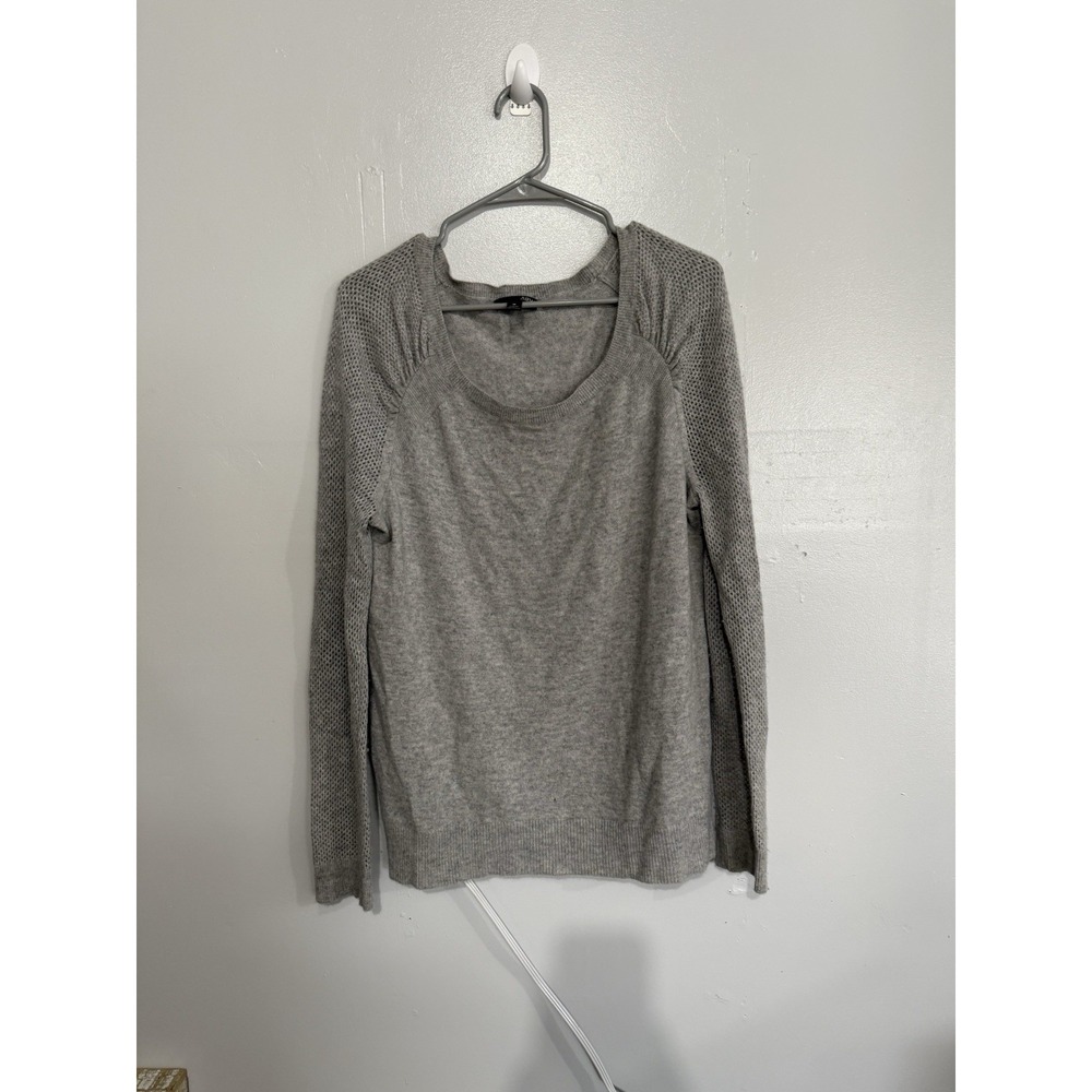 Aqua‎ Cashmere Women's Sweater Gray Long Sleeve Size L
